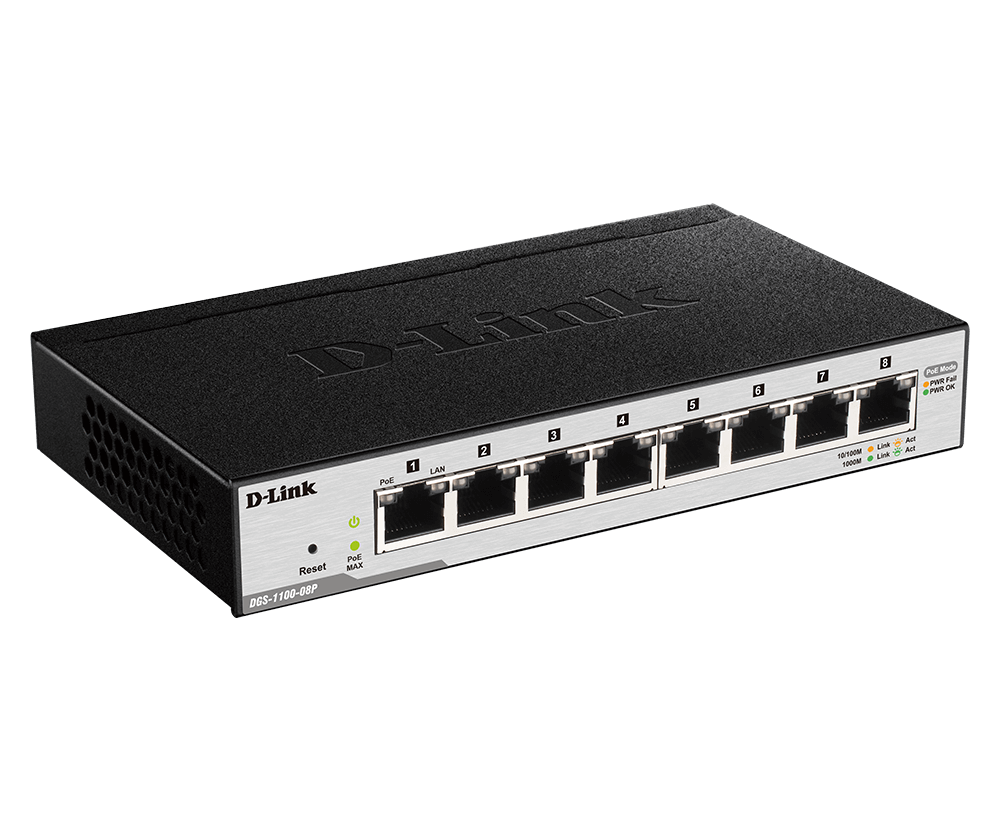 D-Link 8 Port Web Smart 10/100/1000 POE Gigabit Switch