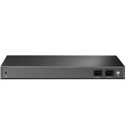 TP-Link (20× SFP + 4× RJ45/SFP Combo + 4× 10G SFP+ Slots1× RJ45 + 1× Micro-USB Console Ports19-inch Rackmount 802.1Q VLAN IGMP Snooping IPv6 Support Static Routing DHCP Server RPS (Redundant Power Supply)