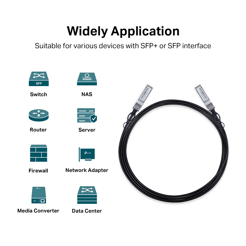 TP-Link 3M Direct Attach SFP+ Cable for 10 Gigabit Connections