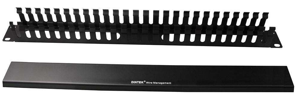DINTEK 1U Single Sided Metallic Finger Duct Panel With Front Cover