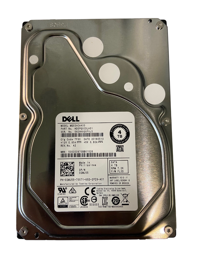 Dell 02MJ55 HDEPQ00DLA51 4TB 6G 7.2K LFF SATA 3.5" Hard Drive w/Tray