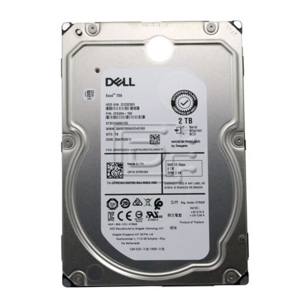 Dell 2TB 7.2K 12Gbps 128M SAS 3.5" HDD
