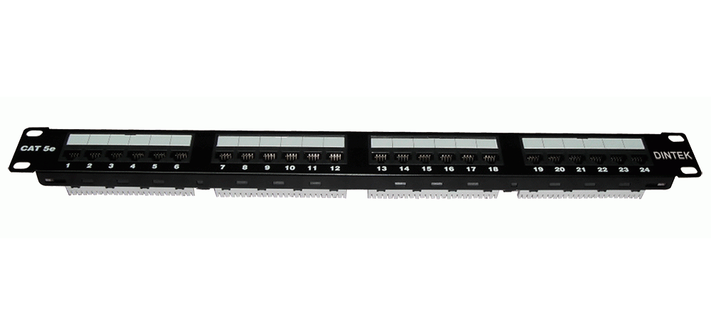 DINTEK PowerPRO 1U 24P Cat.5e UTP Patch Panel