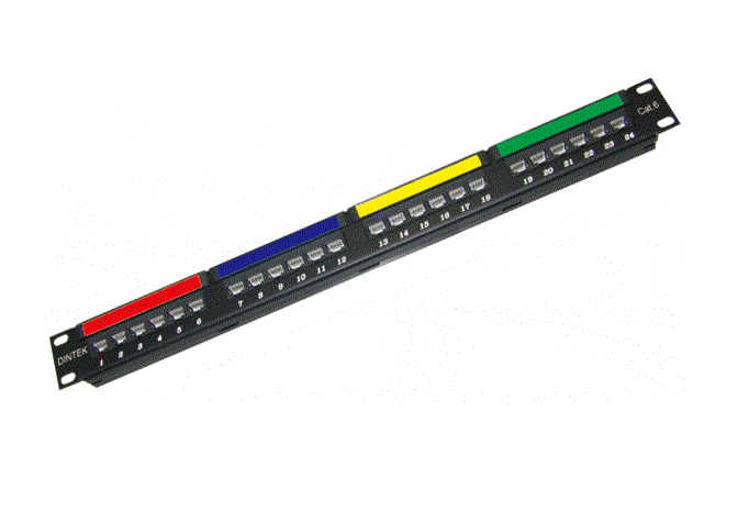 DINTEK PowerMAX 1U 24P Cat.6 UTP Patch Panel