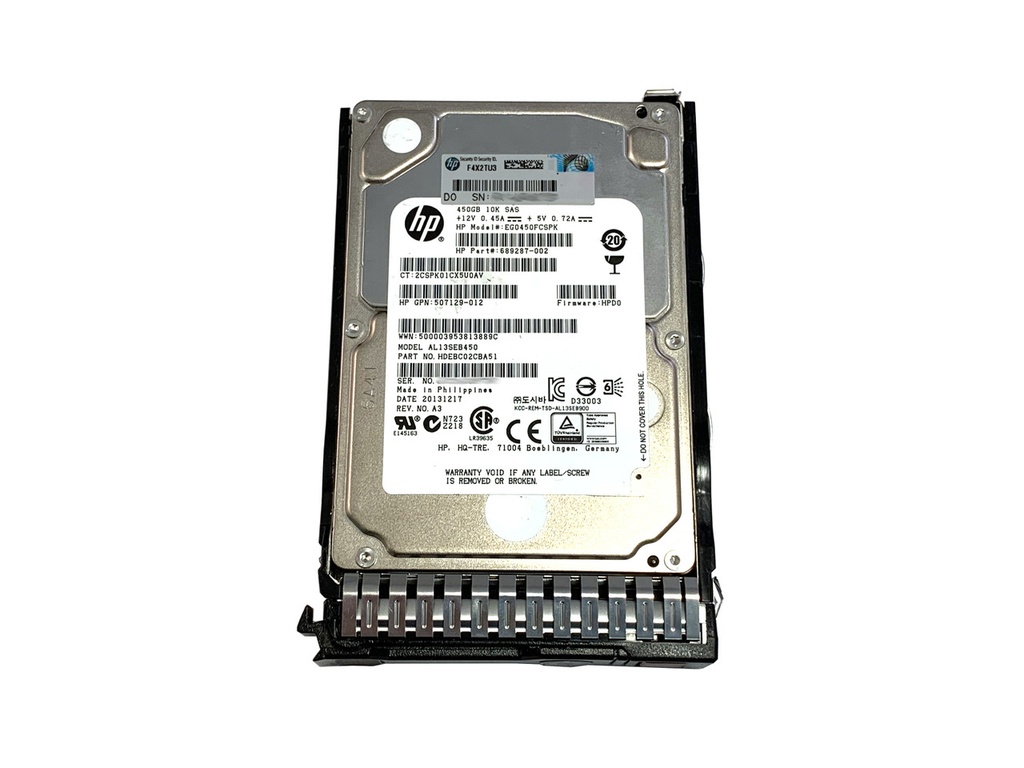 HP 450GB 10K 6GBS SAS 2.5" HDD