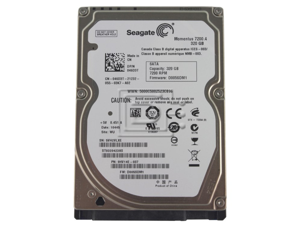 Seagate 320GB 7.2K RPM SATA 2.5" Hard Drive