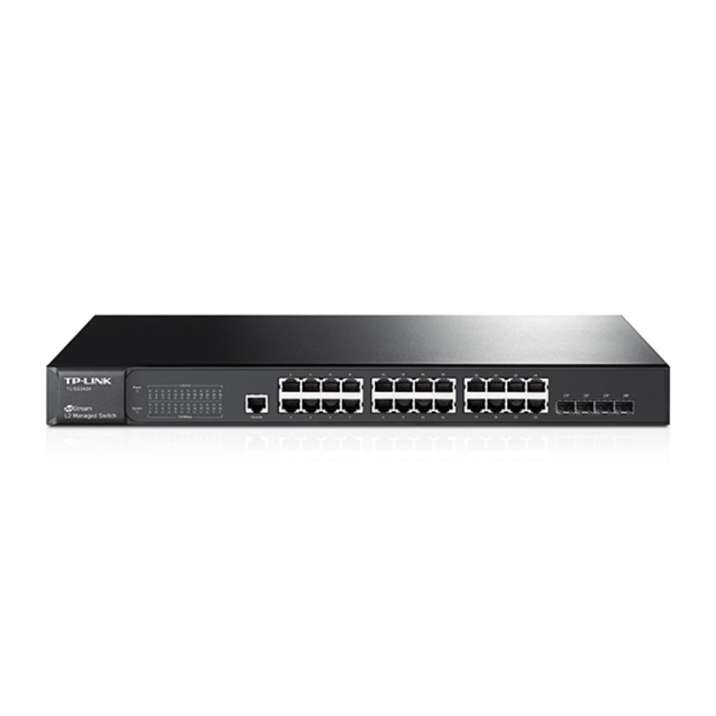 TP-Link JetStream 24-Port Gigabit and 4-Port 10GE SFP+ L2+ Managed Switch with 24-Port PoE+