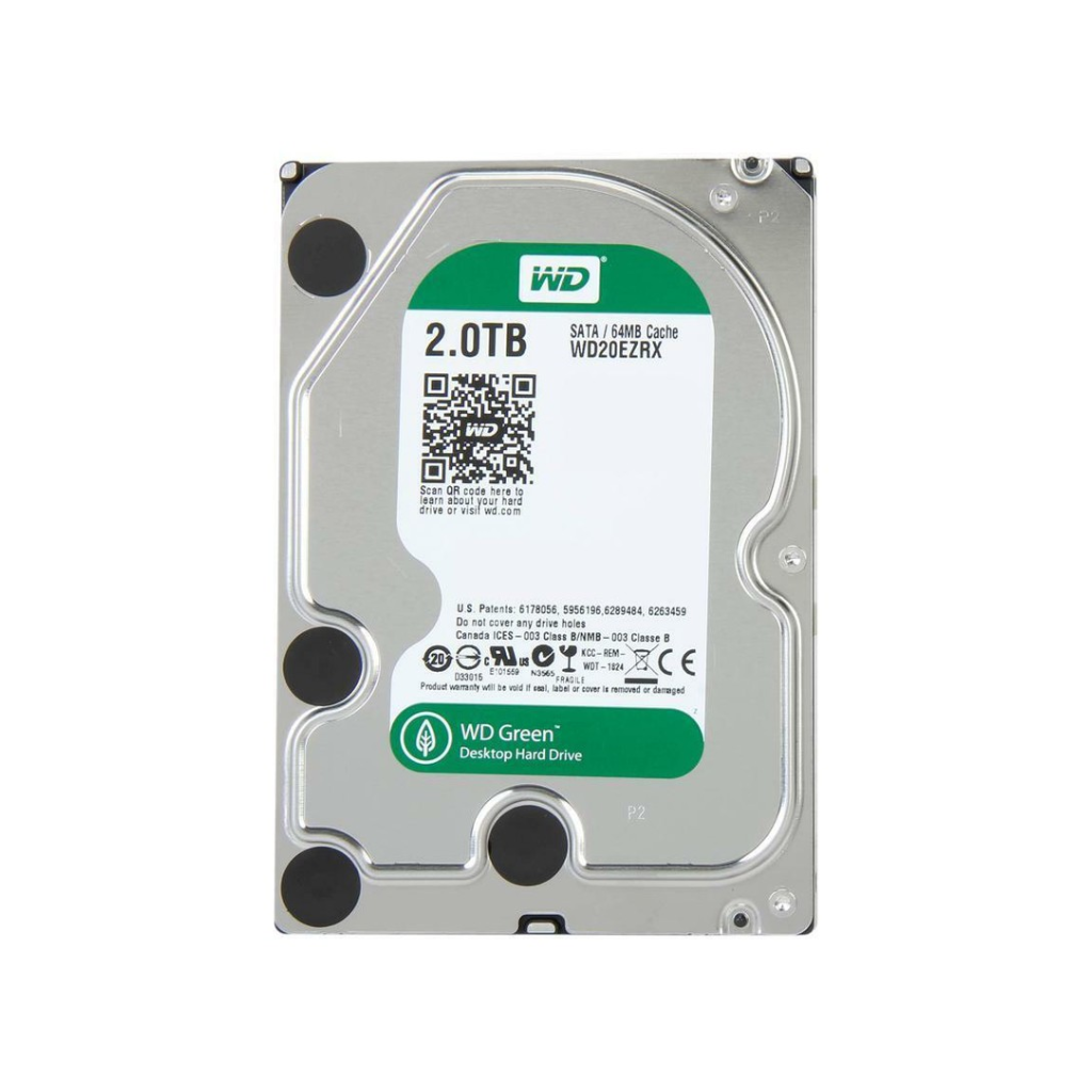 WESTERN DIGITAL GREEN 2TB 64MB CACHE SATA 6.0GB/S 3.5" INTERNAL HARD DRIVE DISK