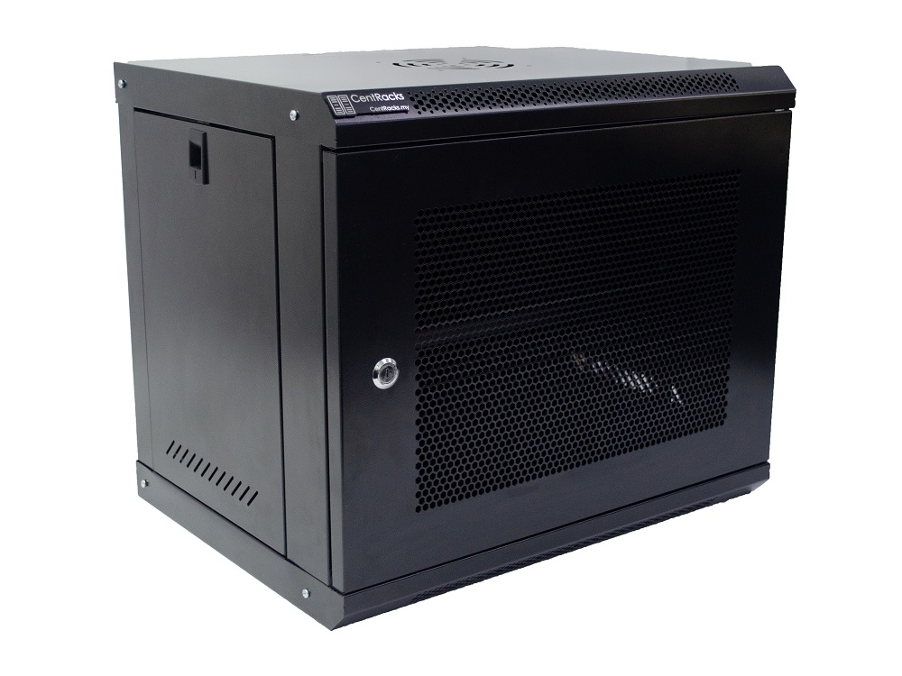 CentRacks 9U (40cm x 45cm x 53cm) Wall Mount Server Rack - Black