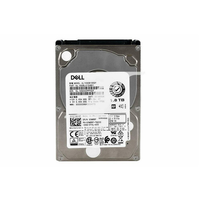 (825MC) Dell 1.8TB SAS 6 Gb/s 	2.5 inches 10000RPM Server Harddisk