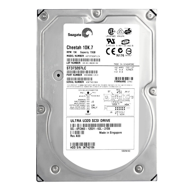 (UP936) Dell 73GB SAS 3 Gb/s 	3.5 inches 15000RPM Server Harddisk