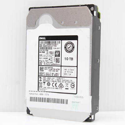 Dell 10TB 7.2K 12Gbps SAS 3.5 inch Hard Drive