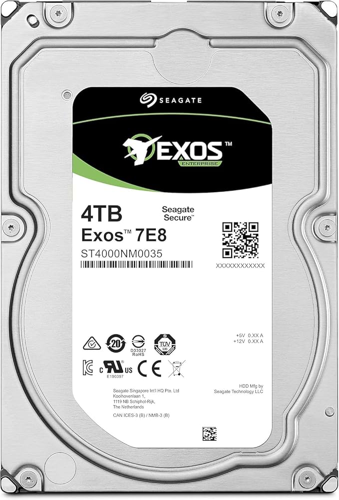 Seagate Exos 7E8 4TB 512n SATA 128MB Cache 3.5-Inch Enterprise Hard Drive