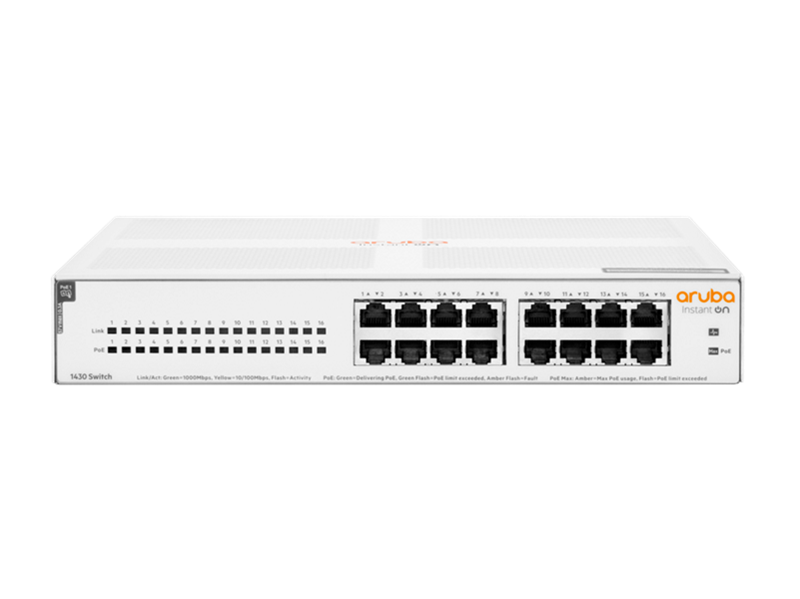 HPE Aruba Instant On 1430 16GB Class4 PoE 124W Switch