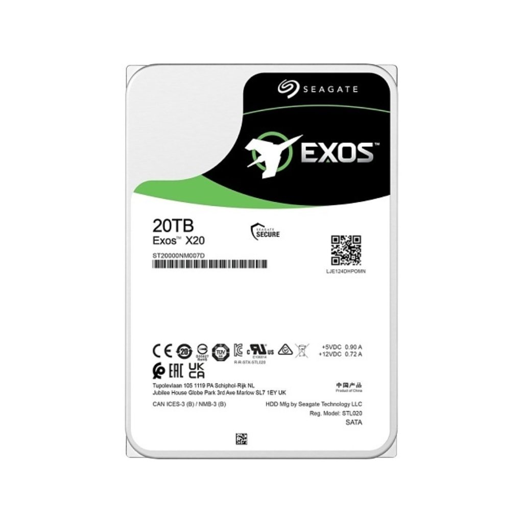 Seagate ST20000NM007D 20TB SATA Exos X20 Enterprise Hard Drive