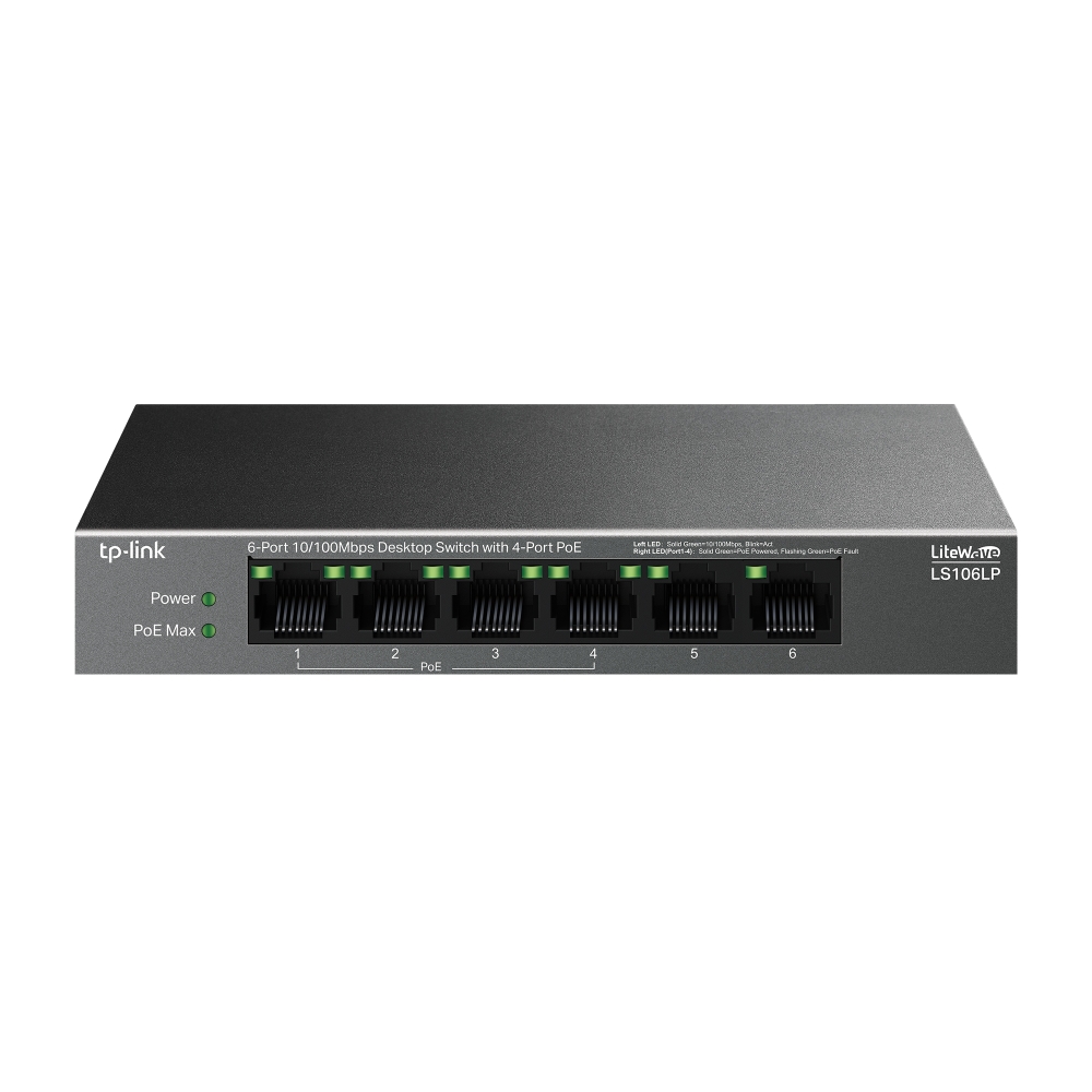 TP-Link 6-Port 10/100Mbps Desktop Switch with 4-Port PoE