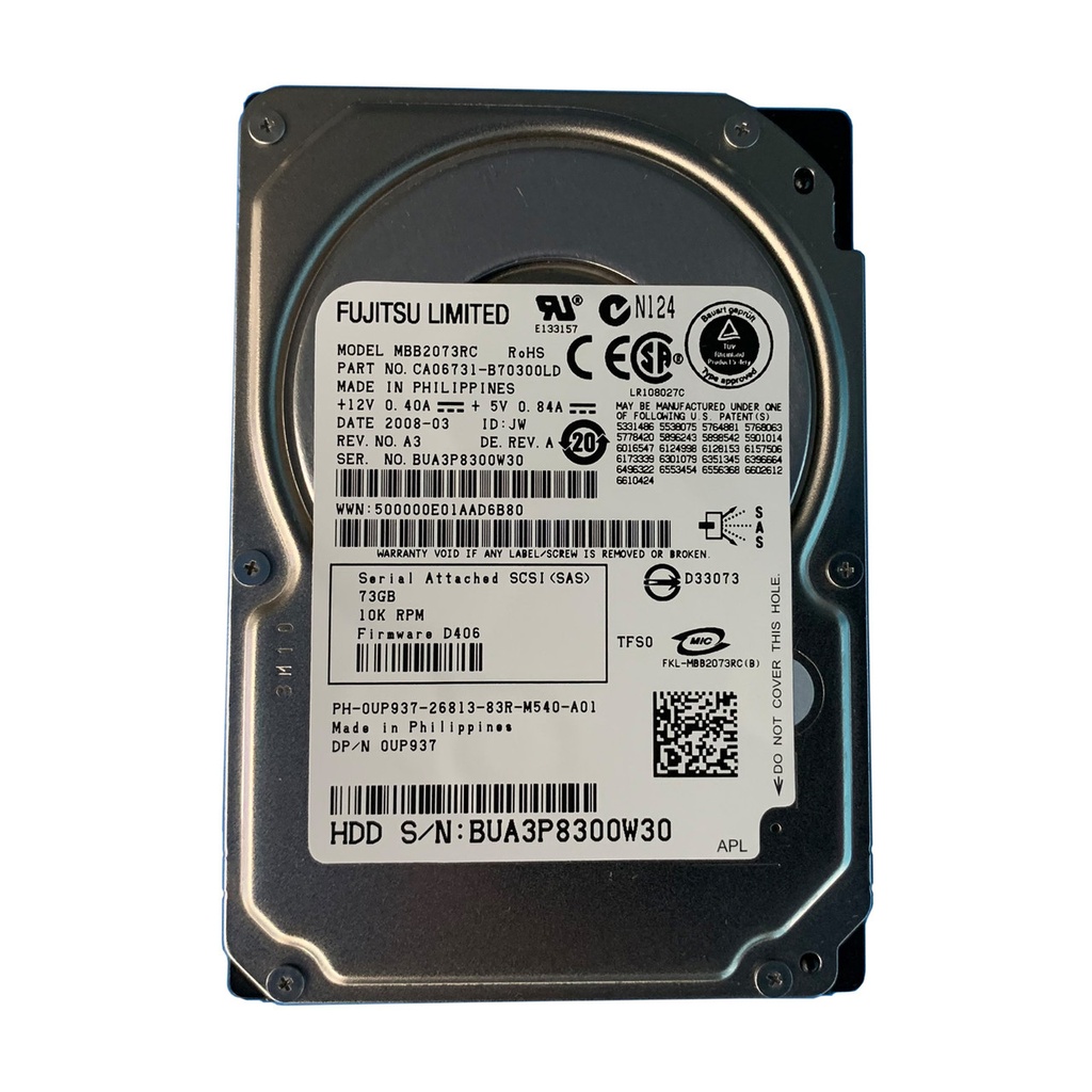 Fujitsu 73GB 10000RPM SAS 3.0 Gbps 2.5 16MB Cache Enterprise Hard Drive"