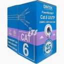 Dintek Cat.6 4P UTP Solid Cable, 23AWG PVC 305M/box - Gray / Blue