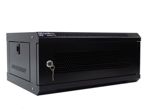 [CM4UB400] CentRacks 4U (40cm x 24cm x 53cm) Wall Mount Server Rack - Black Perforated