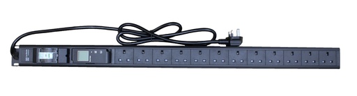 [CP-12x3PIN-16A-VM] CentRacks 12 Gang 13A PDU with 16A DP MCB c/w AMP&VOLT Meter