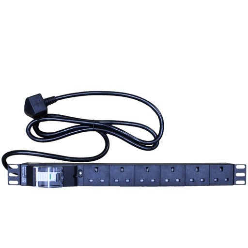 [CP-7x3PIN-RM-16A] CentRacks 6 Gang 13A PDU with 16A DP MCB