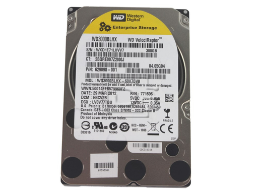 [WD3000BLHX/637310-001] Western Digital VelociRaptor 300GB 10000 RPM 32MB Cache SATA 3.0Gb/s 2.5" Enterprise Hard Drive