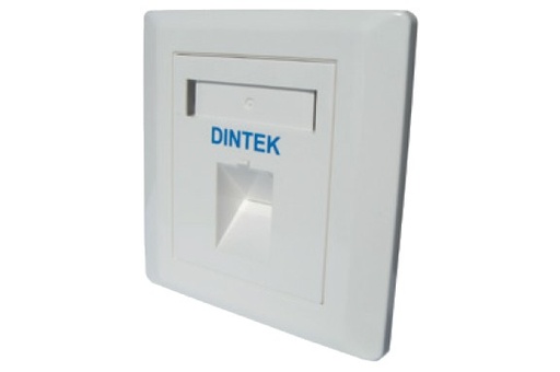 [1303-12032] Dintek 1 Port UK Style Angled Wall Plate With Shutter