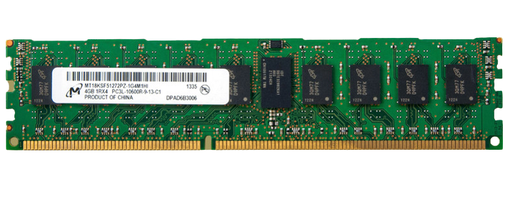 [MT18KSF51272PZ-1G4M1HI] Micron 4GB PC3-10600R DDR3-1333MHz ECC Registered w/ Parity CL9 240-Pin DIMM