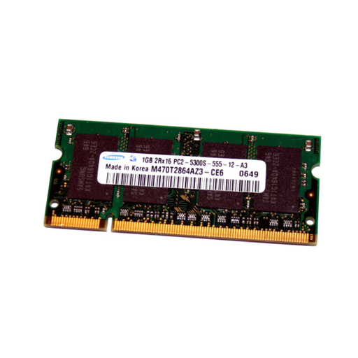 [M470T2864DZ3-CE6] Samsung 1GB 2Rx16 PC2-5300S CL5 DDR2 667MHz SODIMM Laptop Memory