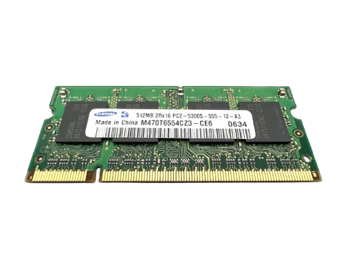 [M470T6554CZ3-CE6] Samsung 512MB 2Rx16 DDR2-667 PC2-5300S SODIMM Notebook Memory