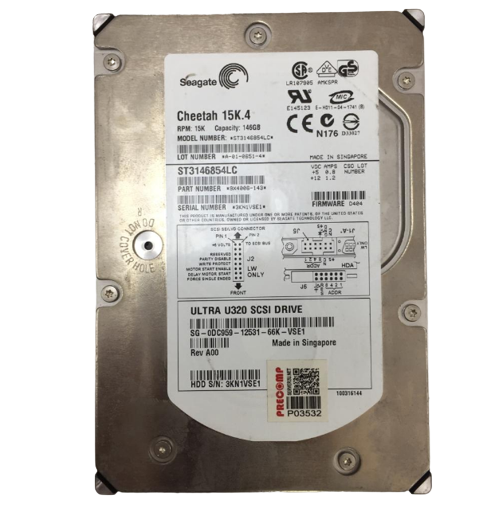 [9X4006-143] Seagate 9X4006-143-06 Dell 146GB 15K U320 SCSI 80-Pin Hot swap 3.5 HDD ST3146854LC