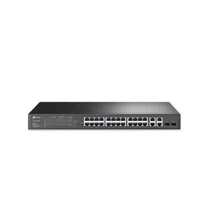 [TL-SL2428P] TP-Link JetStream 24-Port 10/100Mbps + 4-Port Gigabit Smart Switch with 24-Port PoE+