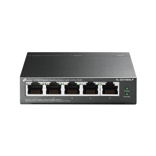 [TL-SG1005LP] TP-Link 5-Port Gigabit Desktop PoE Switch with 4-Port PoE+