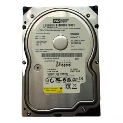[0NR694] Western Digital WD800JD SATA 80GB 7200 RPM 8MB Buffer Internal Hard Drive