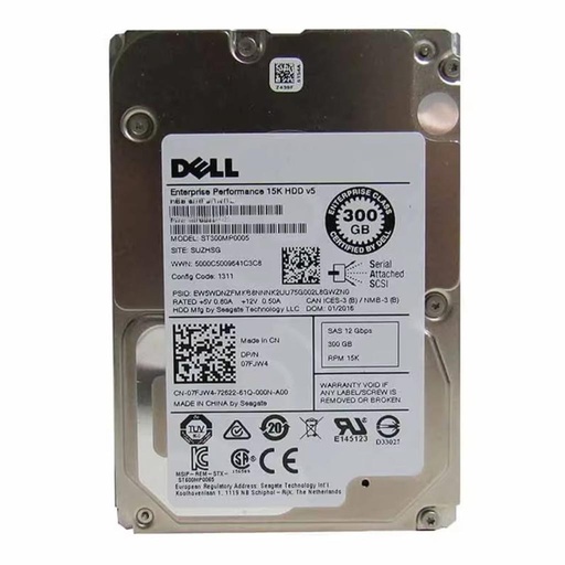 [400-APSL] Dell 300GB SAS 12 Gb/s 2.5 inches 15k RPM HDD