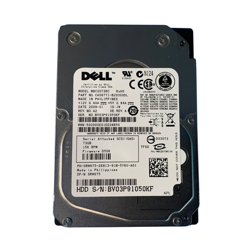 [RW675] (RW675) Dell 73GB SAS 3 Gb/s 2.5 inches 15000RPM  Server Hardisk 