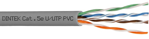 [1101-03034] Dintek PowerPRO 4P Cat.5e U/UTP 24AWG PVC Cable - Gray