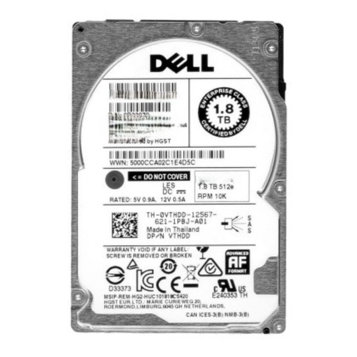 [04H48X] (04H48X) Dell 1.8TB SAS 6 Gb/s 	2.5 inches 10000RPM Server Harddisk