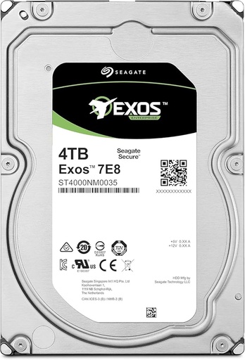 [ST4000NM0035] Seagate Exos 7E8 4TB 512n SATA 128MB Cache 3.5-Inch Enterprise Hard Drive