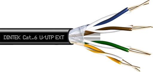 [1101-04059] Dintek PowerMAX 4P Cat.6 U/UTP 23AWG PE Gel Filled Cable - Black