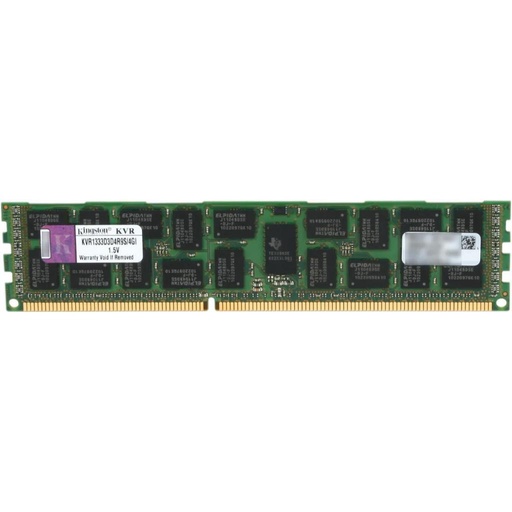 [KVR1333D3D4R9S/4G] Kingston KVR1333D3D4R9S/4G - DDR3 1333MHz PC3-10600 ECC Registered RDIMM 2rx4 1.5v - Single Server Memory Ram Stick