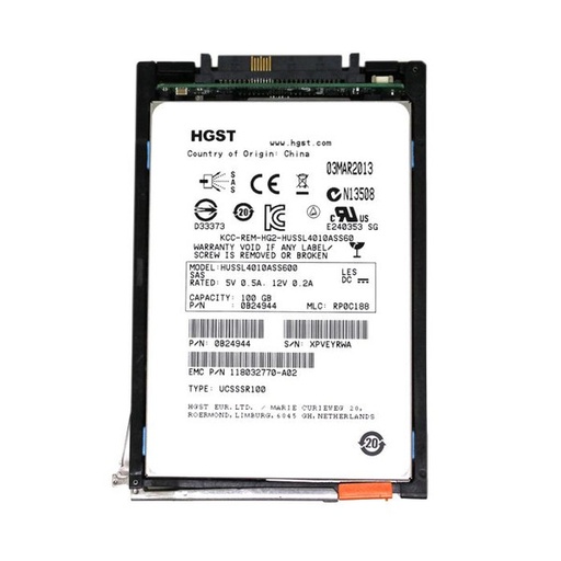 [0B27395] HGST Hitachi Ultrastar SSD 100GB SLC SAS 6Gbps 2.5-Inch Internal Solid State Drive (SSD)