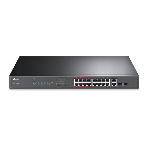 [TL-SL1218MP] TP-Link 16-Port 10/100Mbps + 2-Port Gigabit Unmanaged PoE Switch