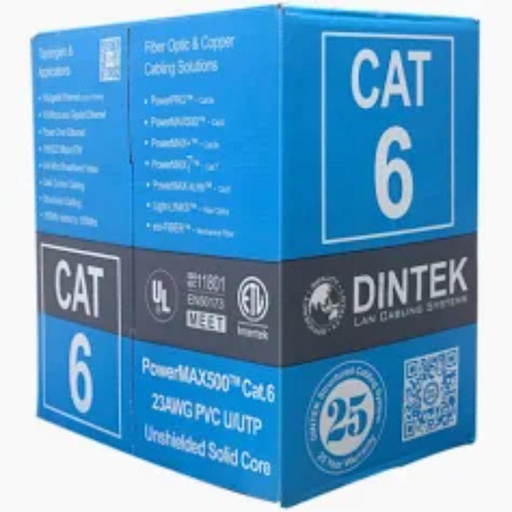 [1107-04009] Dintek PowerMAX500 4P Cat.6 S/FTP 23AWG PVC Cable - Grey