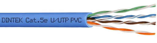 [1101-03035] Dintek PowerPRO 4P Cat.5e U/UTP 24AWG PVC Cable - Blue